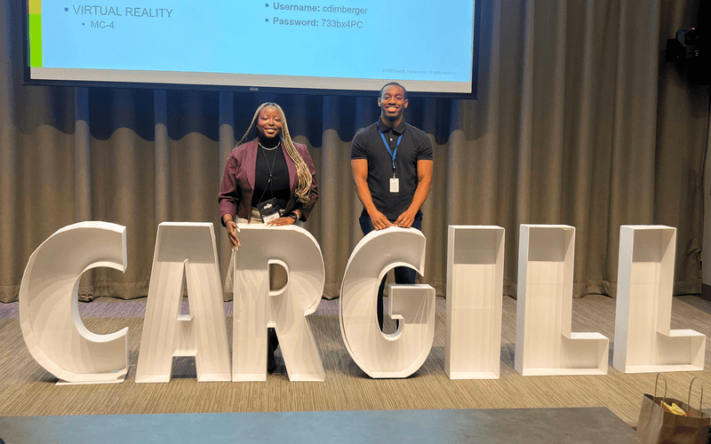 Georgina Oluoch và Obinna Maduagwuna tham dự hội nghị thượng đỉnh lãnh đạo do Cargill tổ chức vào mùa thu năm 2023.